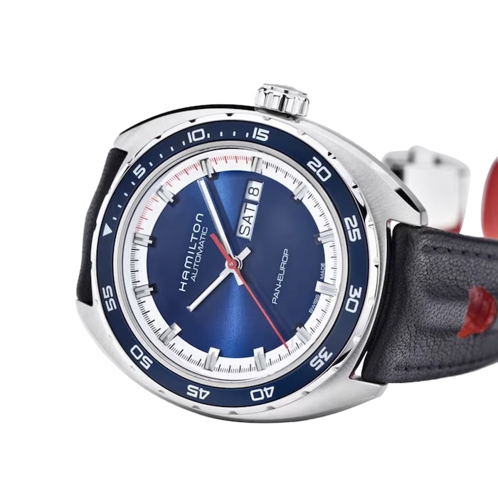 Hamilton American Classic Pan Europ Day Date Auto 42mm Mens Watch Blue Interchangeable strap