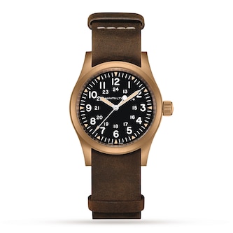 Hamilton Khaki Field Mechanical Bronze 38mm Mens Watch Black