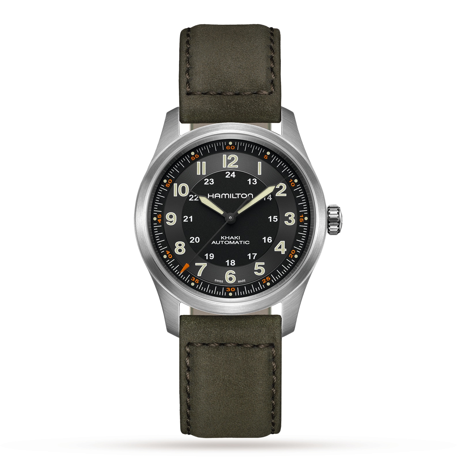 Hamilton Khaki King Automatic Day & Date Leather-Strap Watch | Dillard's