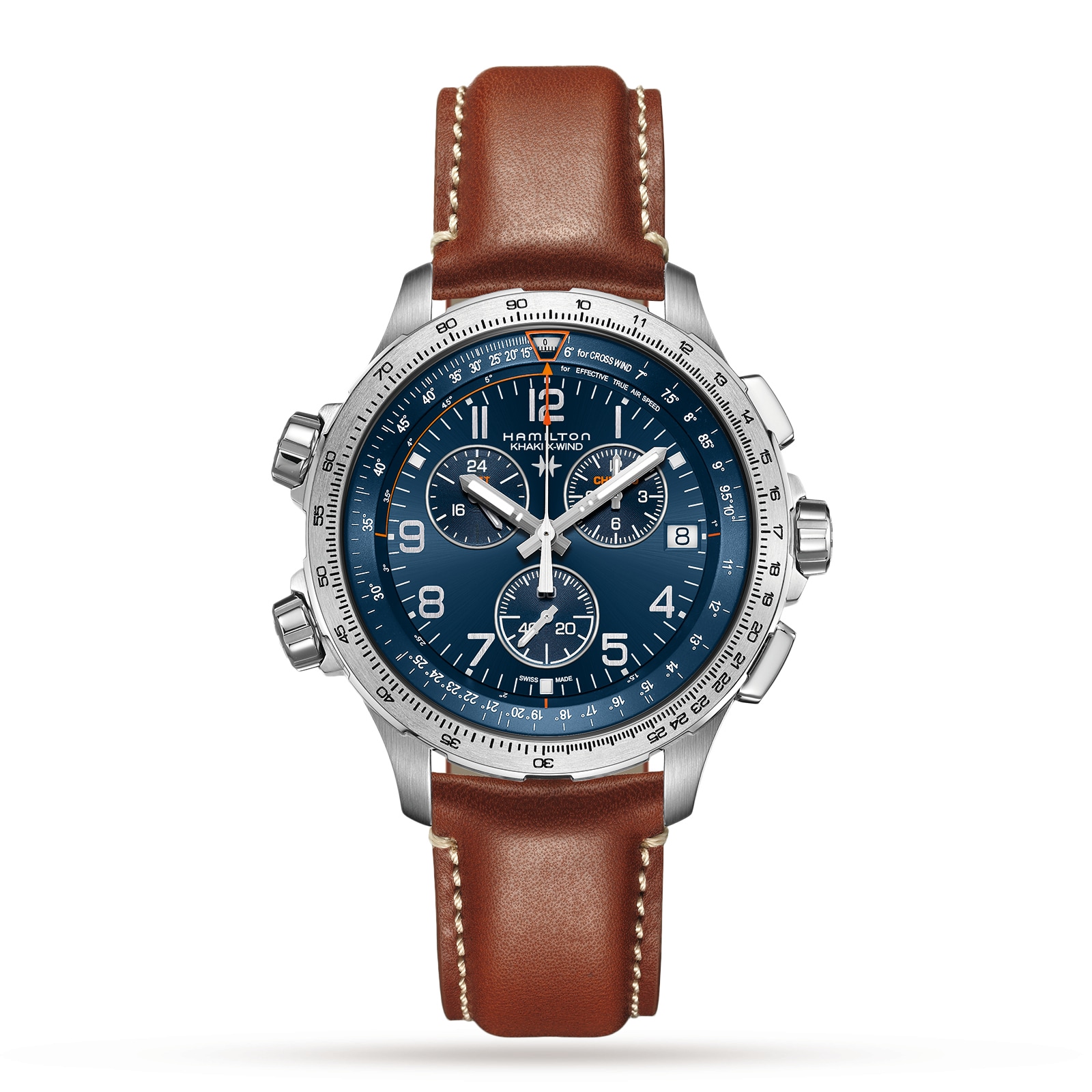 Khaki Aviation X-Wind GMT Chrono Quartz 46mm Mens Watch Blue