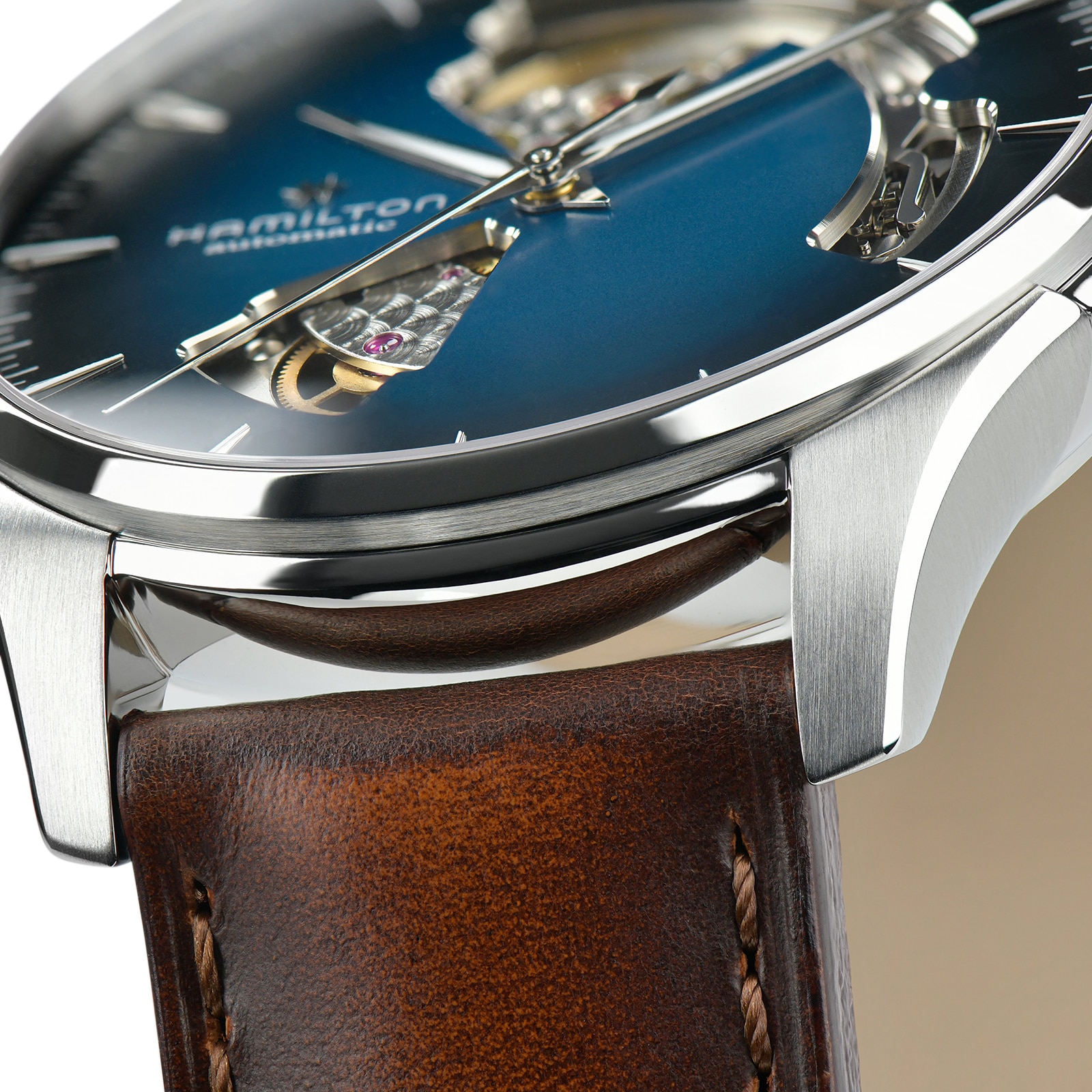 Hamilton jazzmaster blue online dial