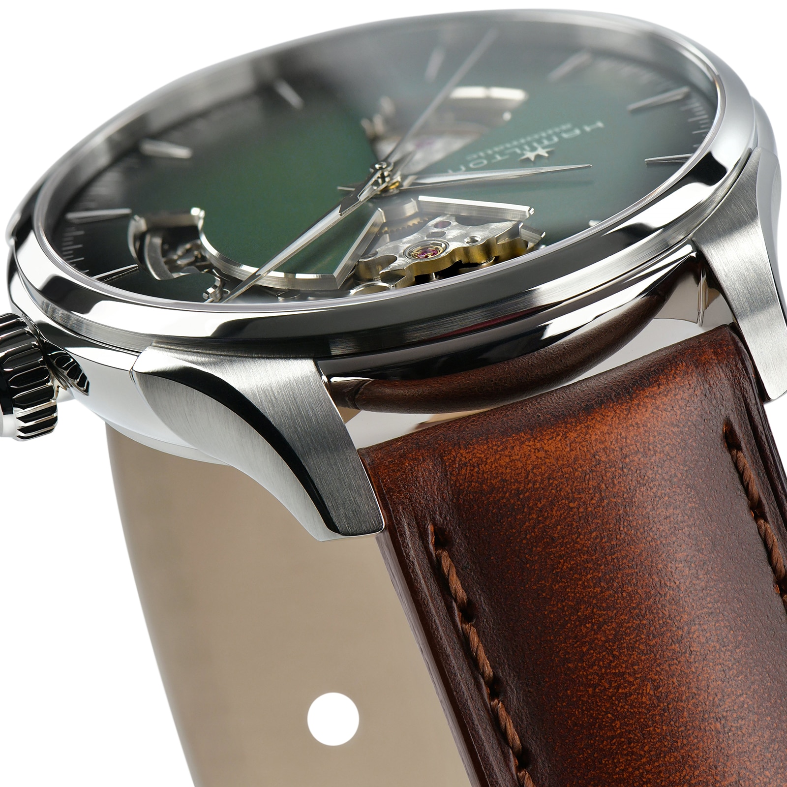 Hamilton Jazzmaster Open Heart 40mm Mens Watch Green H32675560 Goldsmiths