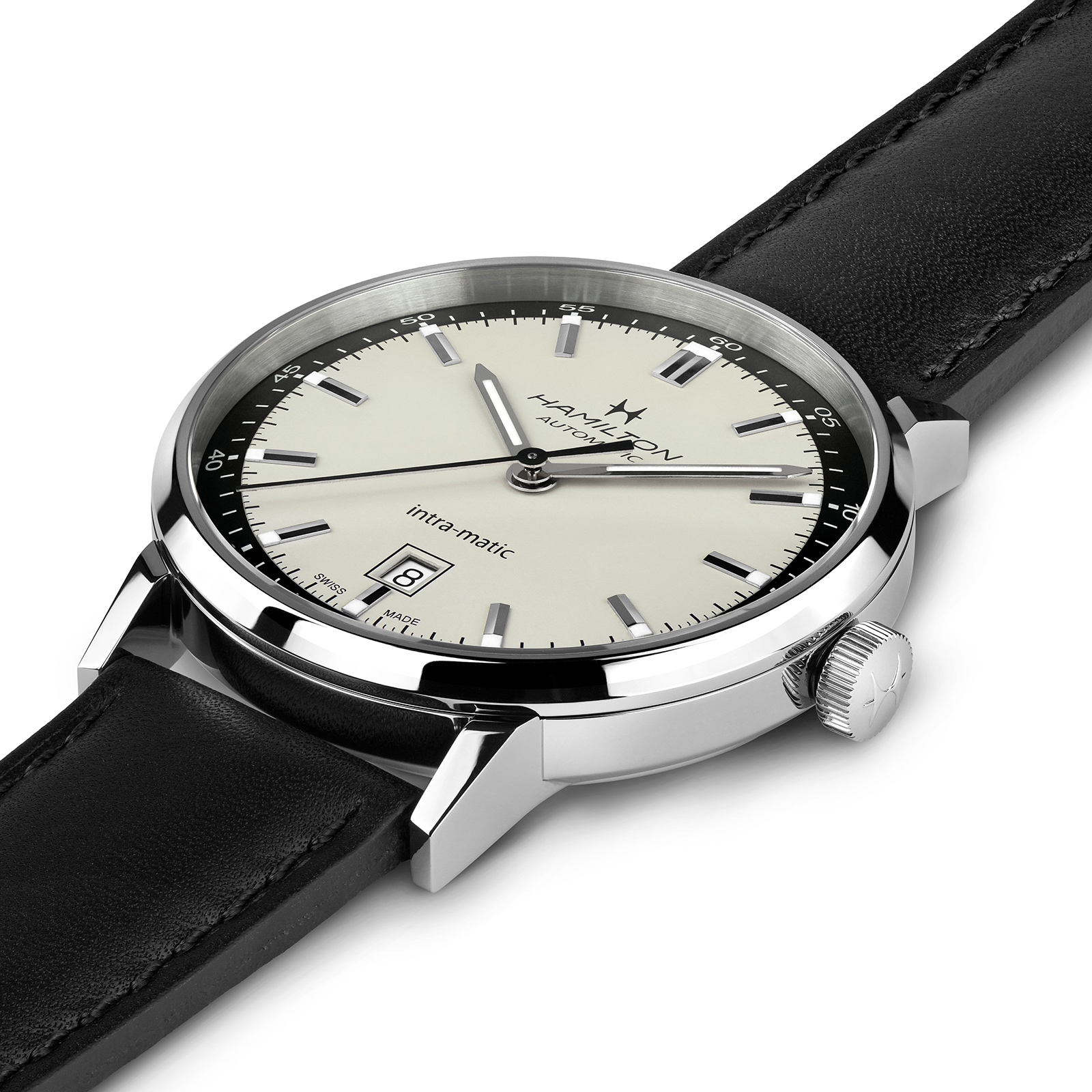 Hamilton American Classic Intra-matic Auto 40mm Mens Watch Cream Hamilton American Classic Intra-matic Auto 40mm Mens Watch Cream