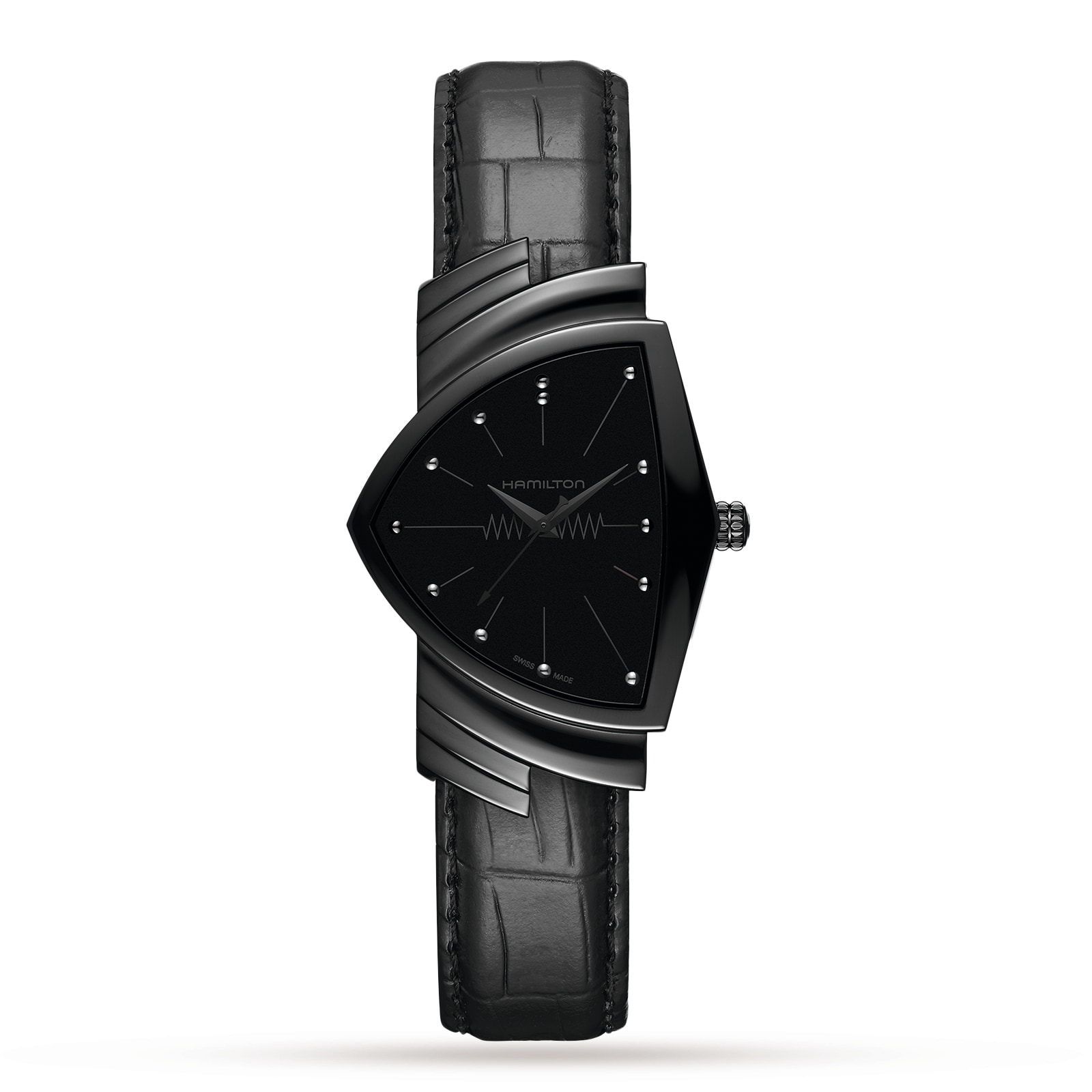 Hamilton Ventura Quartz 32.3mm x 50.3mm Mens Watch Black Hamilton Ventura Quartz 32.3mm x 50.3mm Mens Watch Black