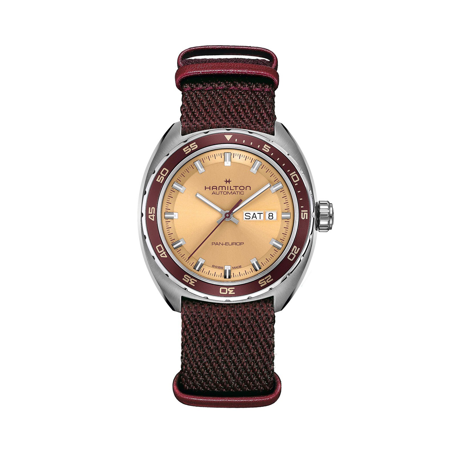 Hamilton American Classic Pan Europ Day Date Automatic 42mm Mens Watch Beige Hamilton American Classic Pan Europ Day Date Automatic 42mm Mens Watch Beige