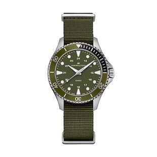 Hamilton Khaki Navy Scuba Quartz 37mm Mens Watch Green H82241961 