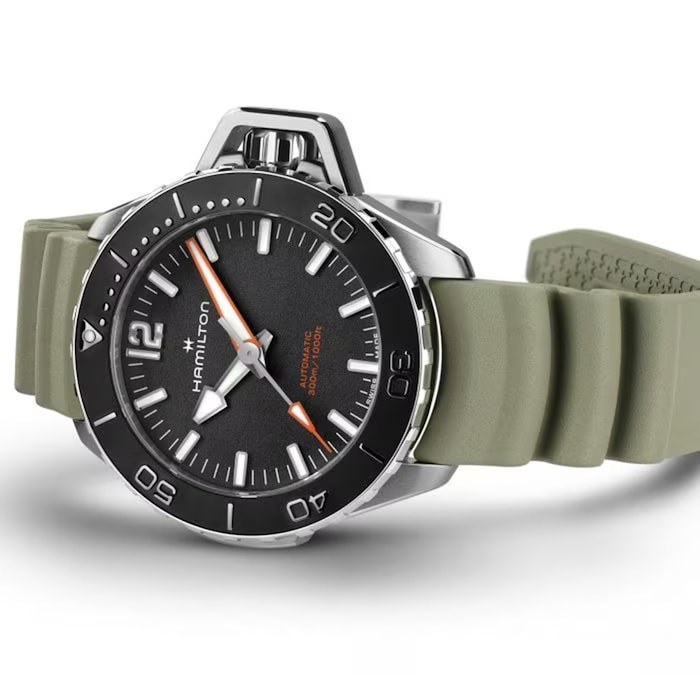 Hamilton Khaki Navy Frogman Auto 41mm Mens Watch Black