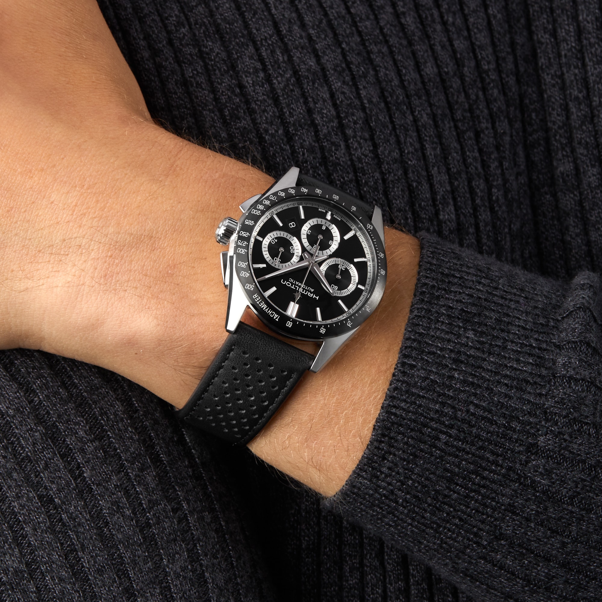 Hamilton Jazzmaster Performer Automatic Chronograph 42mm Mens Watch Black Hamilton Jazzmaster Performer Automatic Chronograph 42mm Mens Watch Black