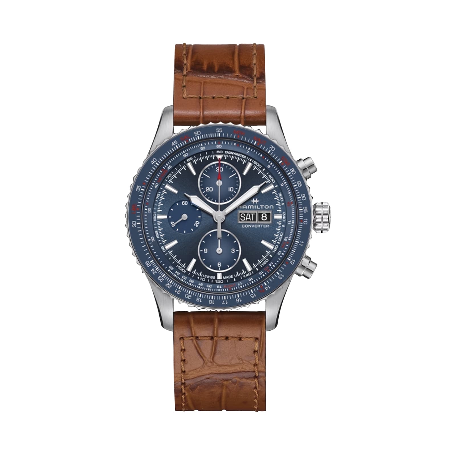 Hamilton Khaki Aviation Converter Automatic Chrono 44mm Mens Watch Blue