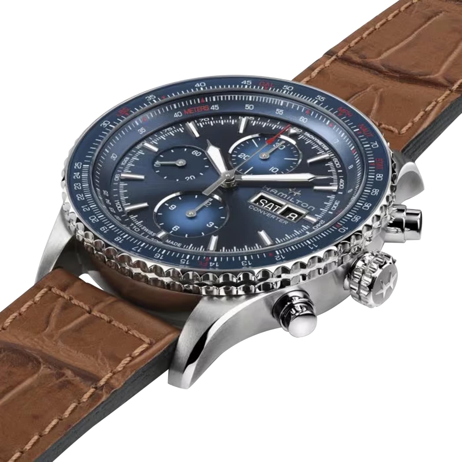 Hamilton Khaki Aviation Converter Automatic Chrono 44mm Mens Watch Blue