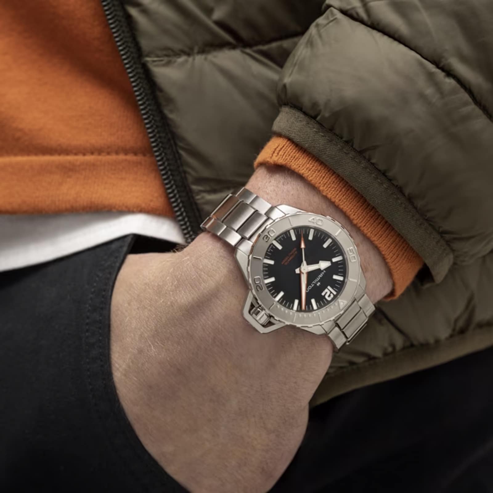 Hamilton Khaki Navy Frogman Automatic 41mm Mens Watch Black