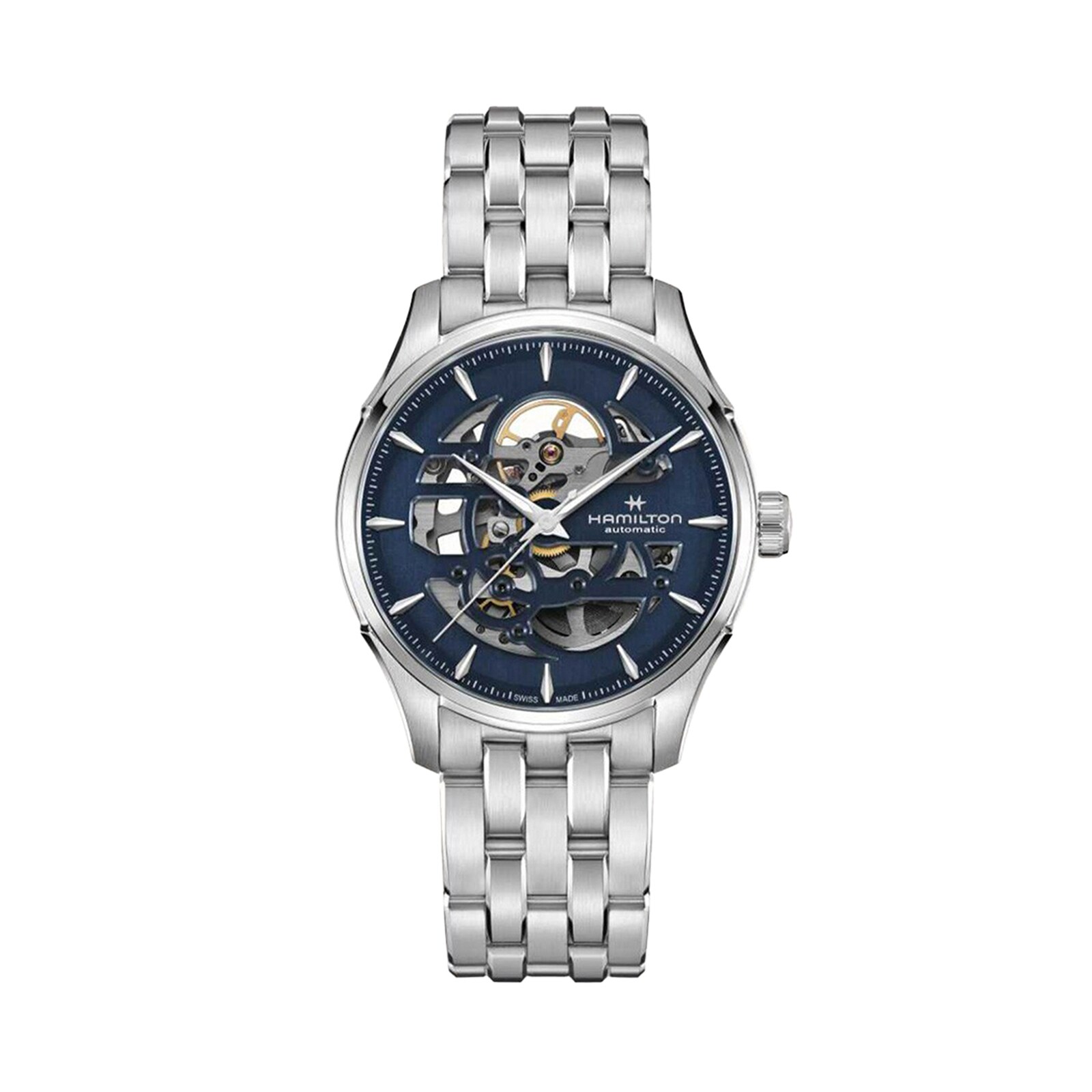 Hamilton Jazzmaster Skeleton Automatic 40mm Mens Watch Navy Hamilton Jazzmaster Skeleton Automatic 40mm Mens Watch Navy