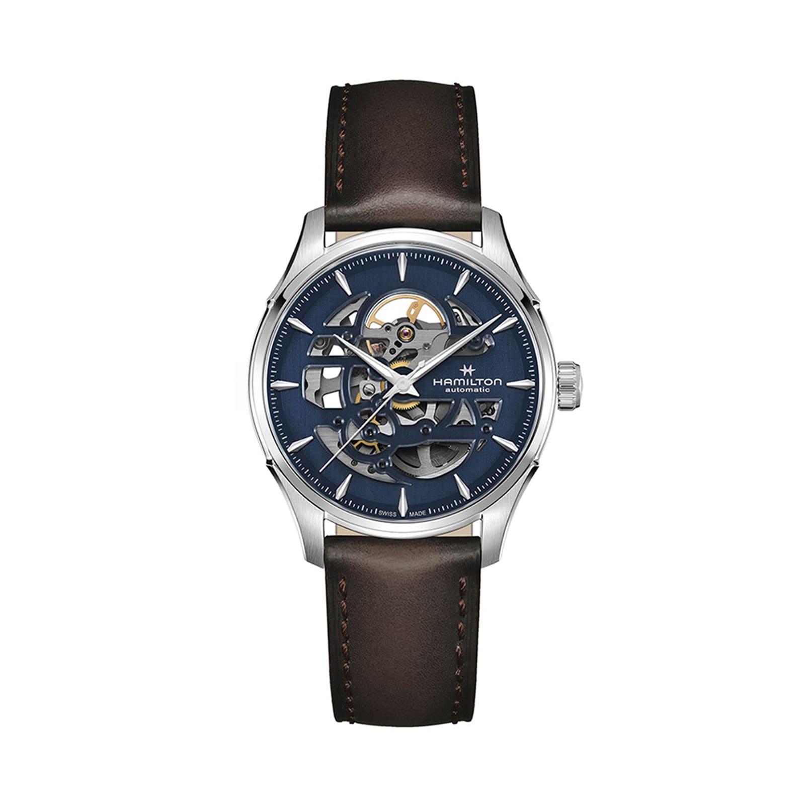 Jazzmaster Skeleton Automatic 40mm Mens Watch Navy Stainless Stee