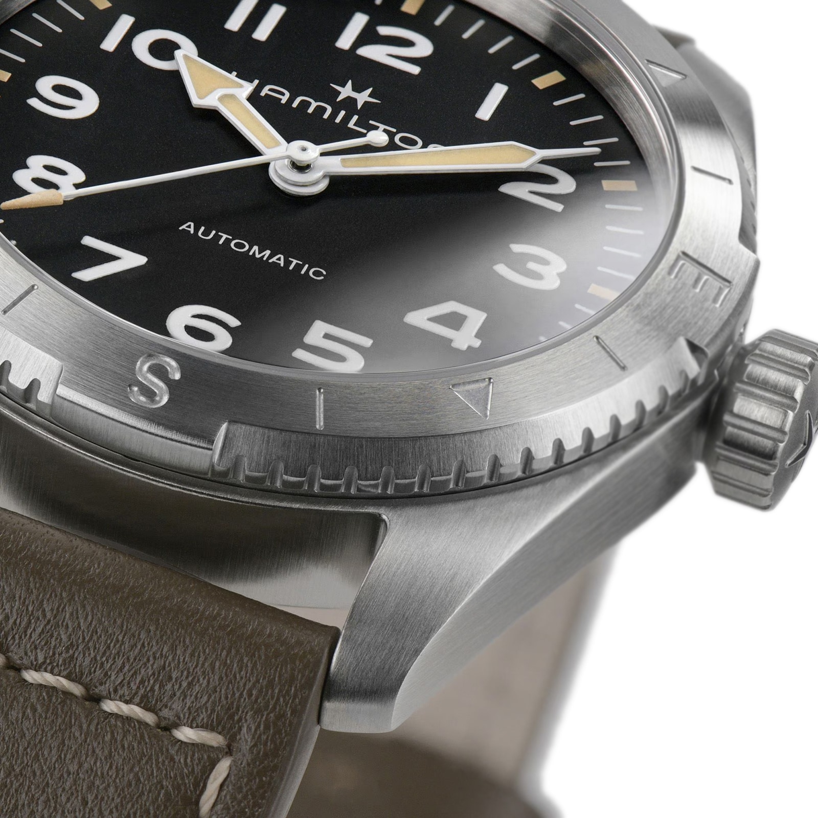 Hamilton Khaki Field Expedition Automatic 37mm Mens Watch Black Leather