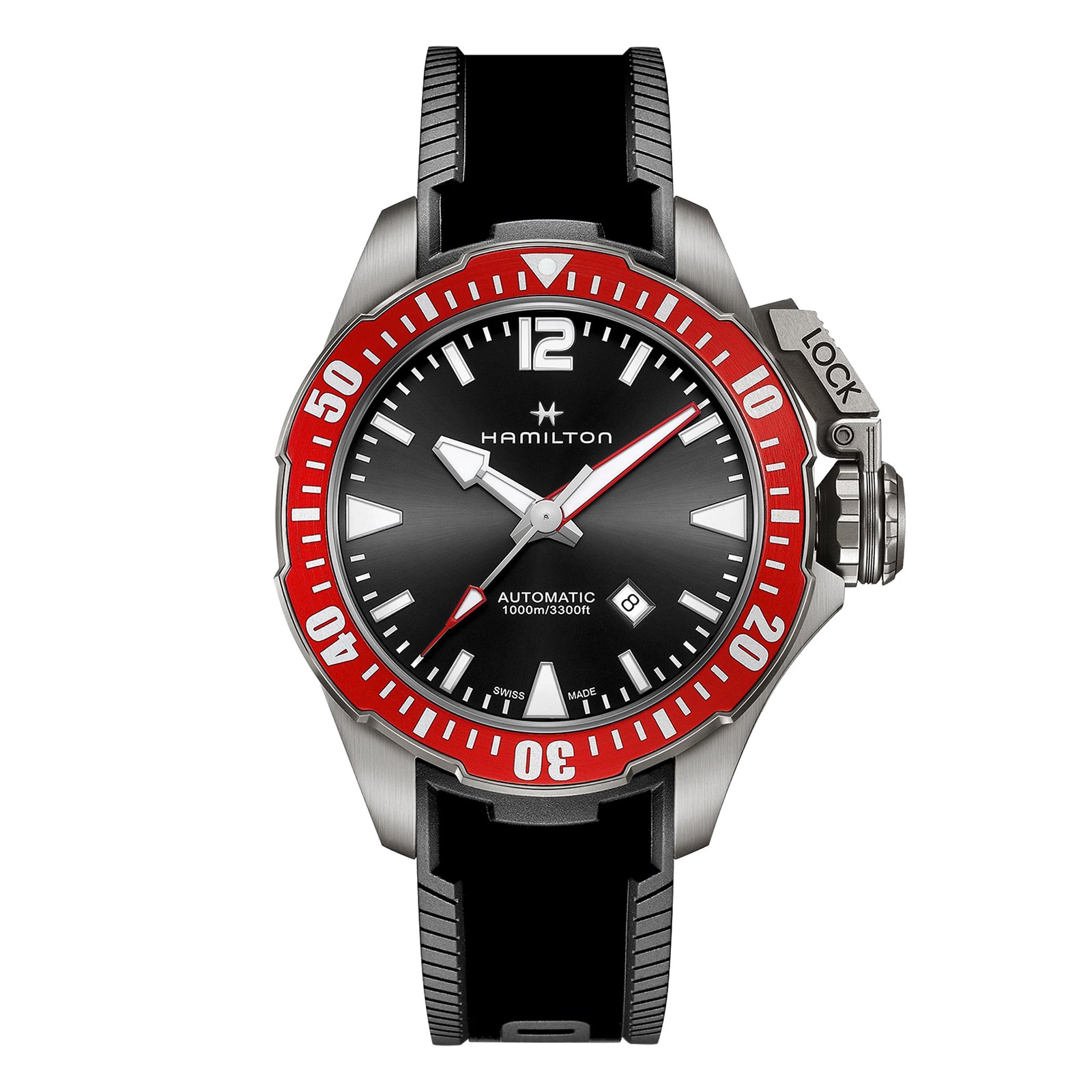 Hamilton Khaki Navy Frogman Titanium Auto 46mm Mens Watch Black Hamilton Khaki Navy Frogman Titanium Auto 46mm Mens Watch Black