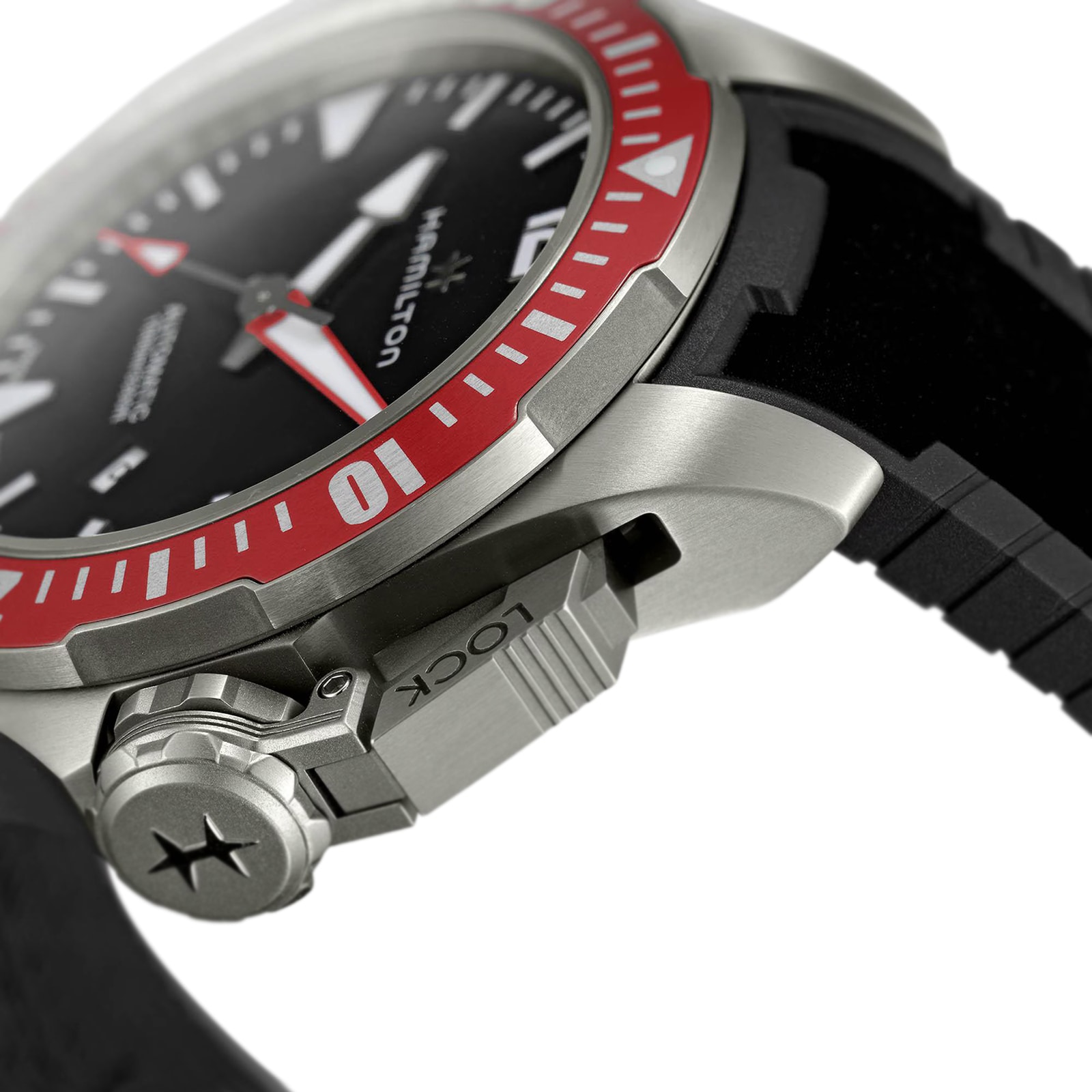 Hamilton Khaki Navy Frogman Titanium Auto 46mm Mens Watch Black Hamilton Khaki Navy Frogman Titanium Auto 46mm Mens Watch Black