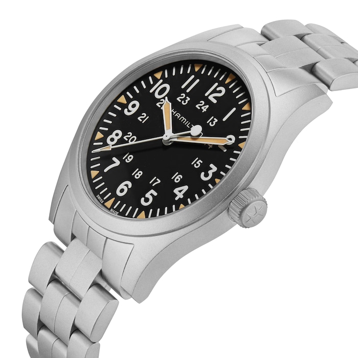 Hamilton Khaki Field Mechanical 42mm Mens Watch Black