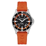 Hamilton Khaki Navy Scuba Auto 40mm Mens Watch Black Dial Orange Strap