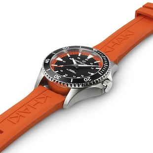 Hamilton Khaki Navy Scuba Auto 40mm Mens Watch Black Dial Orange Strap