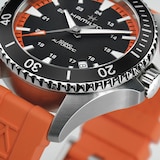 Hamilton Khaki Navy Scuba Auto 40mm Mens Watch Black Dial Orange Strap