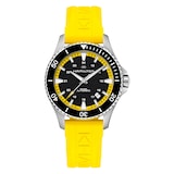 Hamilton Khaki Navy Scuba Auto 40mm Mens Watch Black Dial Yellow Strap