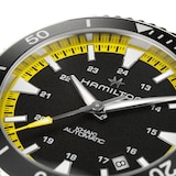 Hamilton Khaki Navy Scuba Auto 40mm Mens Watch Black Dial Yellow Strap