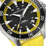 Hamilton Khaki Navy Scuba Auto 40mm Mens Watch Black Dial Yellow Strap