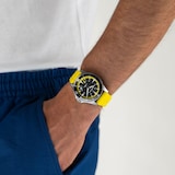 Hamilton Khaki Navy Scuba Auto 40mm Mens Watch Black Dial Yellow Strap