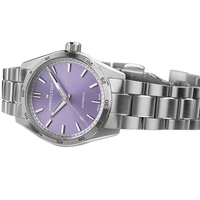 Hamilton Jazzmaster Performer Automatic 34mm Ladies Watch Purple