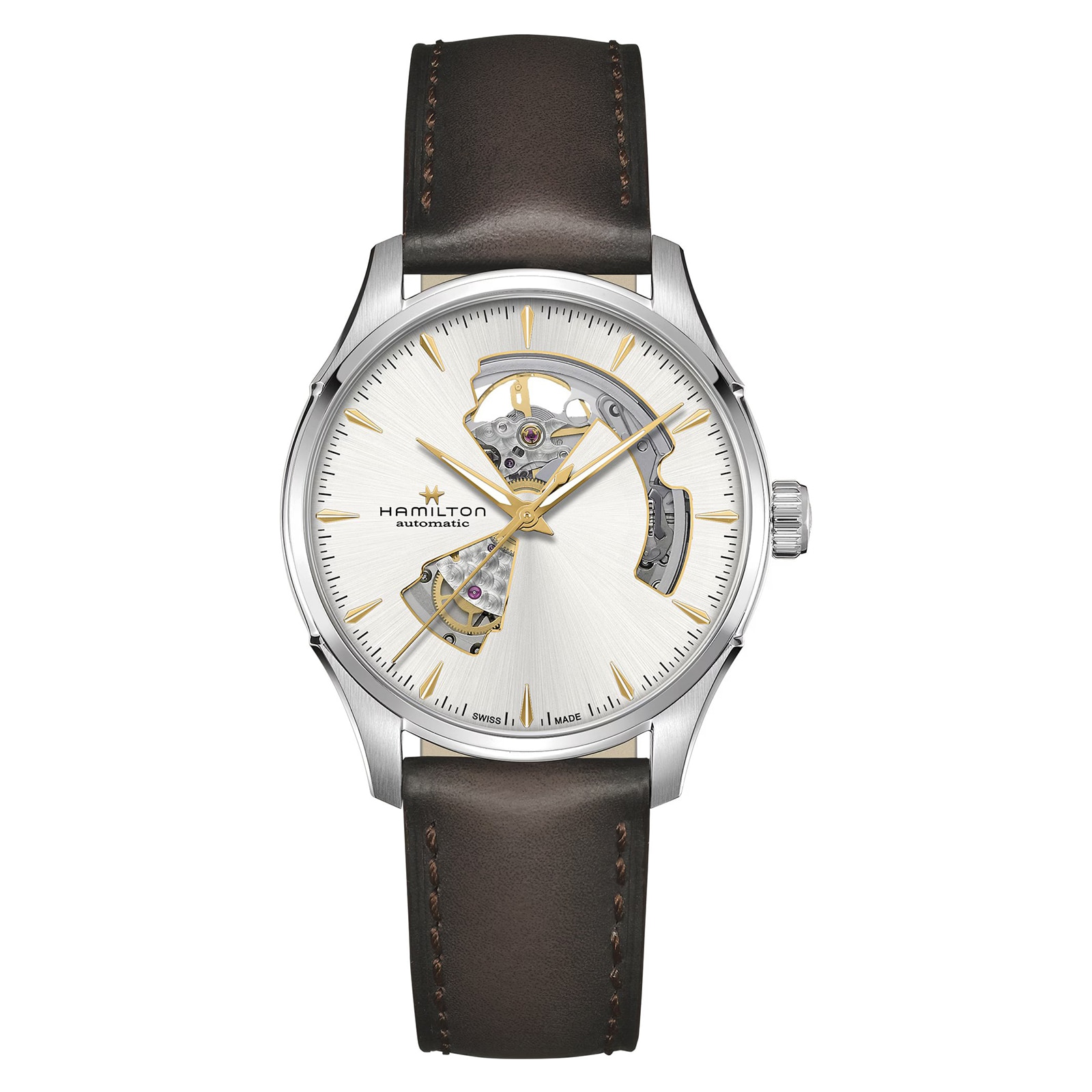 Hamilton Jazzmaster Open Heart Auto 40mm Mens Watch Silver Hamilton Jazzmaster Open Heart Auto 40mm Mens Watch Silver