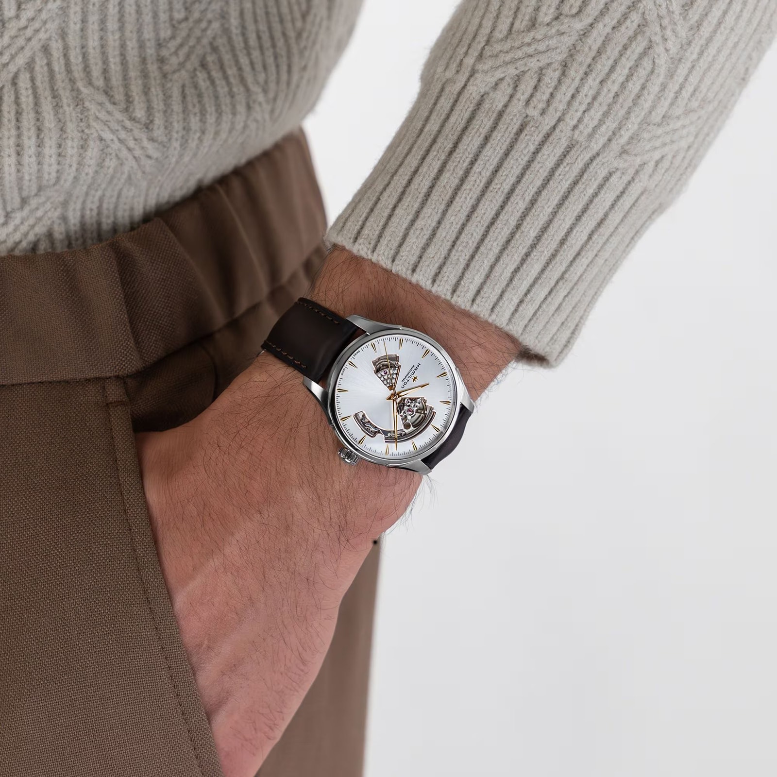 Hamilton Jazzmaster Open Heart Auto 40mm Mens Watch Silver Hamilton Jazzmaster Open Heart Auto 40mm Mens Watch Silver