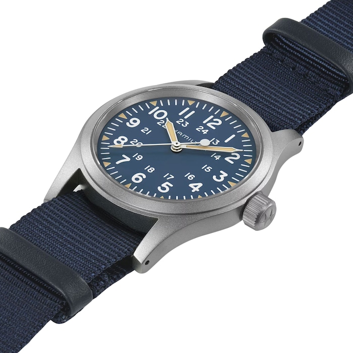 Hamilton Khaki Field Mechanical 38mm Mens Watch Blue