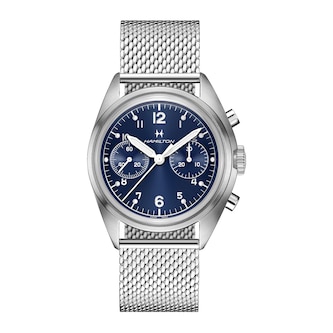Hamilton Khaki Aviation Pilot Pioneer Mechanical Chrono 40mm Unisex Watch Stainless Steel