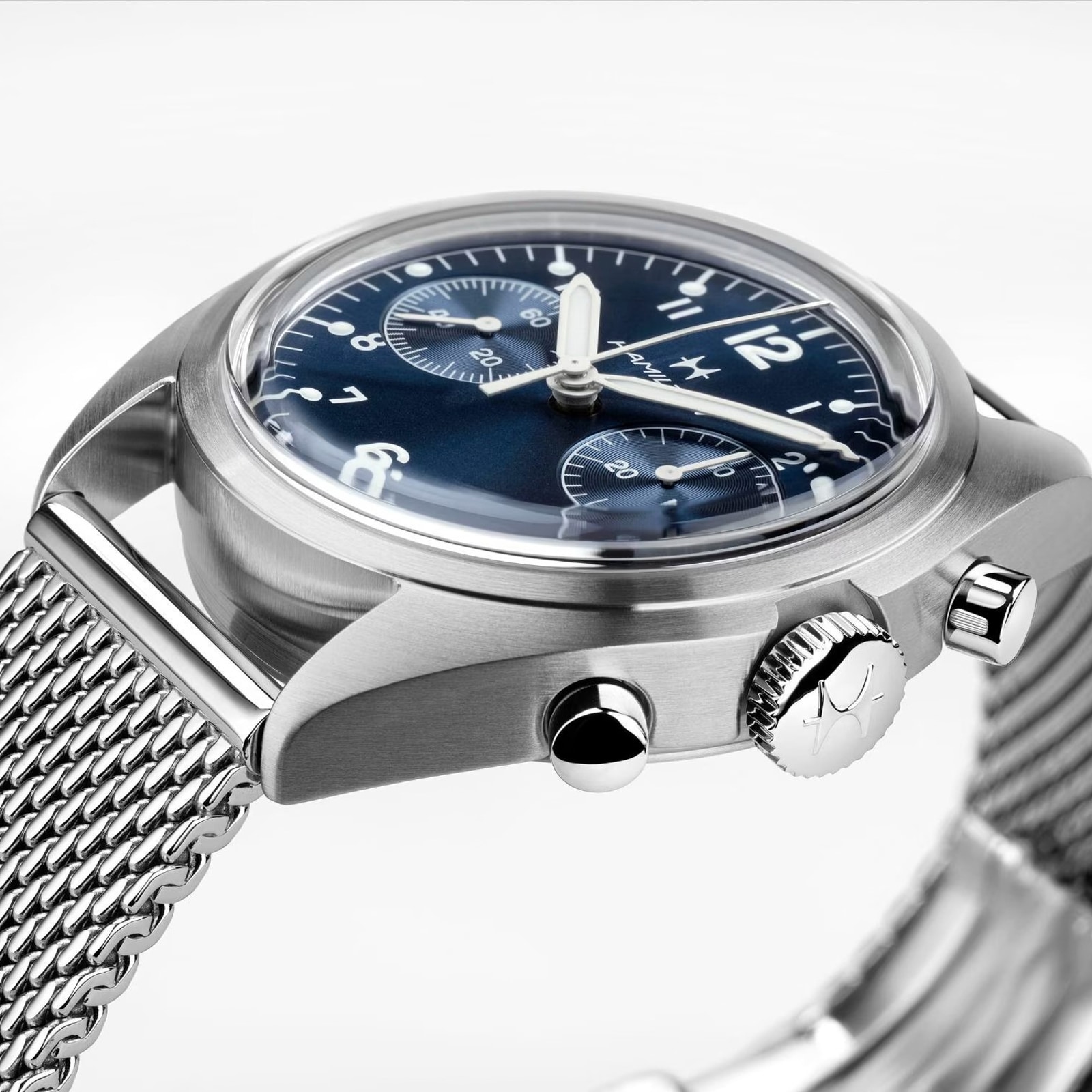 Hamilton Khaki Aviation Pilot Pioneer Mechanical Chrono 40mm Unisex Watch Stainless Steel