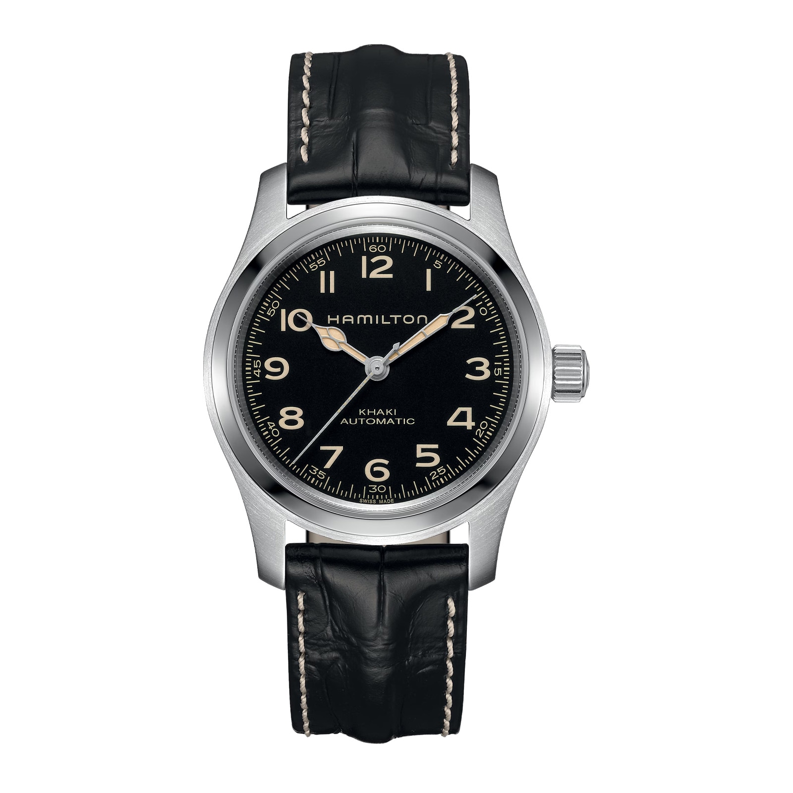 Hamilton Khaki Field Murph Automatic 42mm Unisex Watch Black Leather Strap and Bracelet Box Set Hamilton Khaki Field Murph Automatic 42mm Unisex Watch Black Leather Strap and Bracelet Box Set