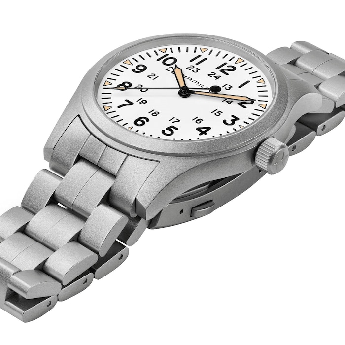 Hamilton Khaki Field Mechanical 42mm Mens Watch White