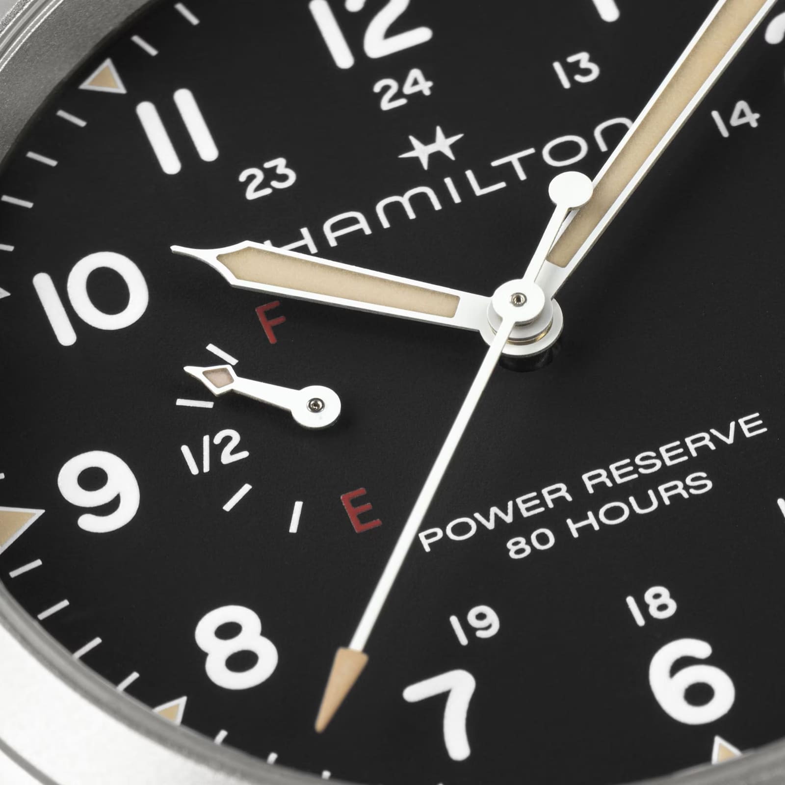 Hamilton Khaki Field Mechanical Power Reserve 40mm Mens Watch Black Hamilton Khaki Field Mechanical Power Reserve 40mm Mens Watch Black