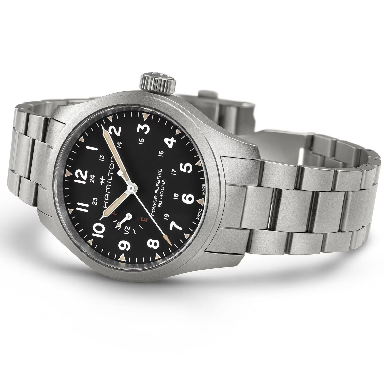 Hamilton Khaki Field Mechanical Power Reserve 40mm Mens Watch Black Hamilton Khaki Field Mechanical Power Reserve 40mm Mens Watch Black