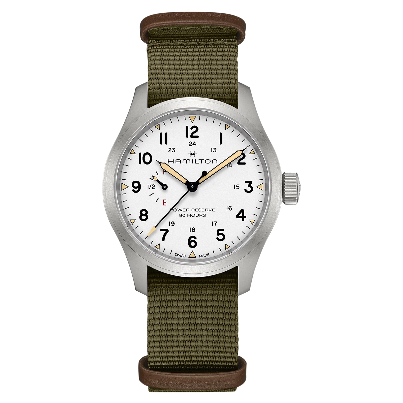 Hamilton Khaki Field Mechanical 40mm Mens Watch White Hamilton Khaki Field Mechanical 40mm Mens Watch White