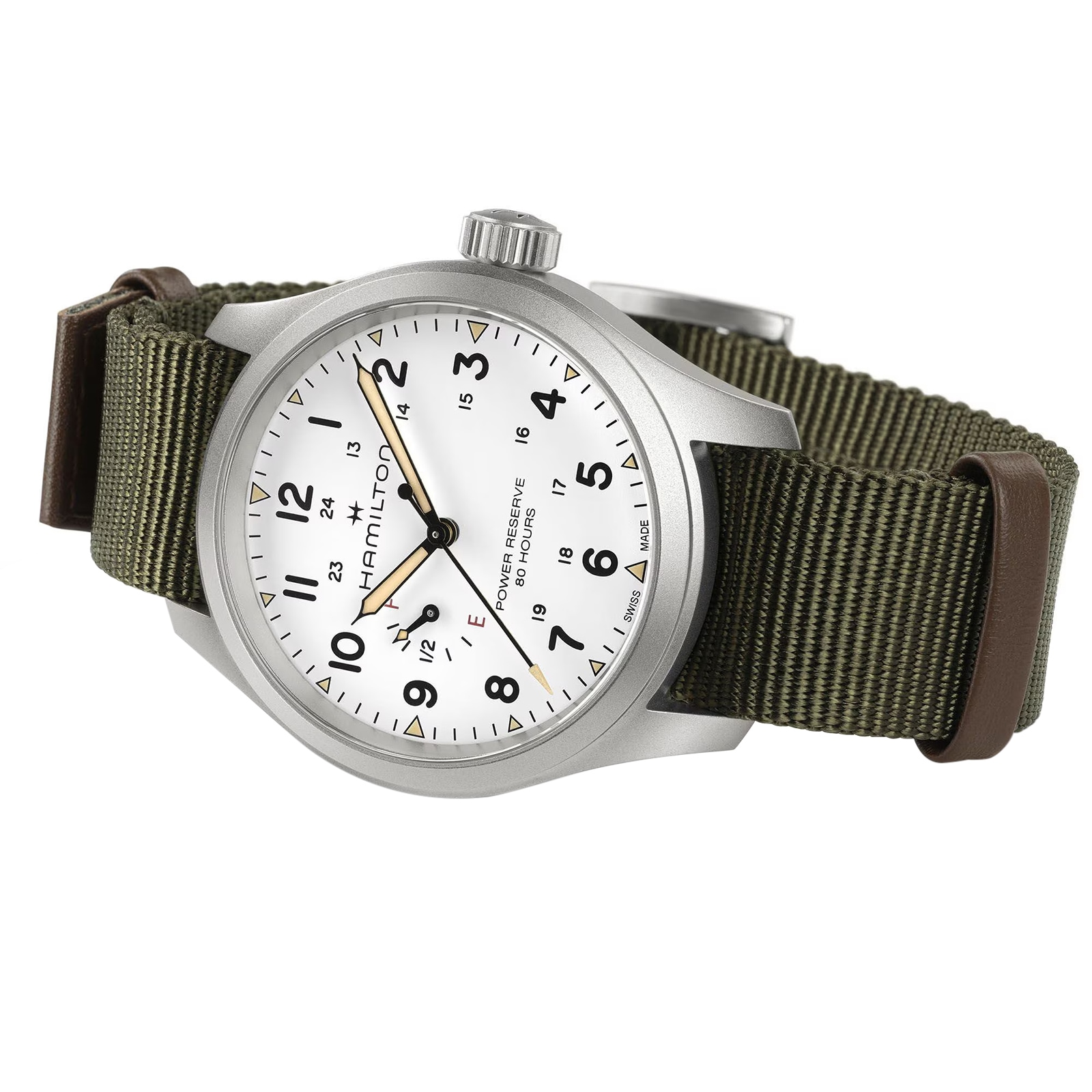 Hamilton Khaki Field Mechanical 40mm Mens Watch White Hamilton Khaki Field Mechanical 40mm Mens Watch White