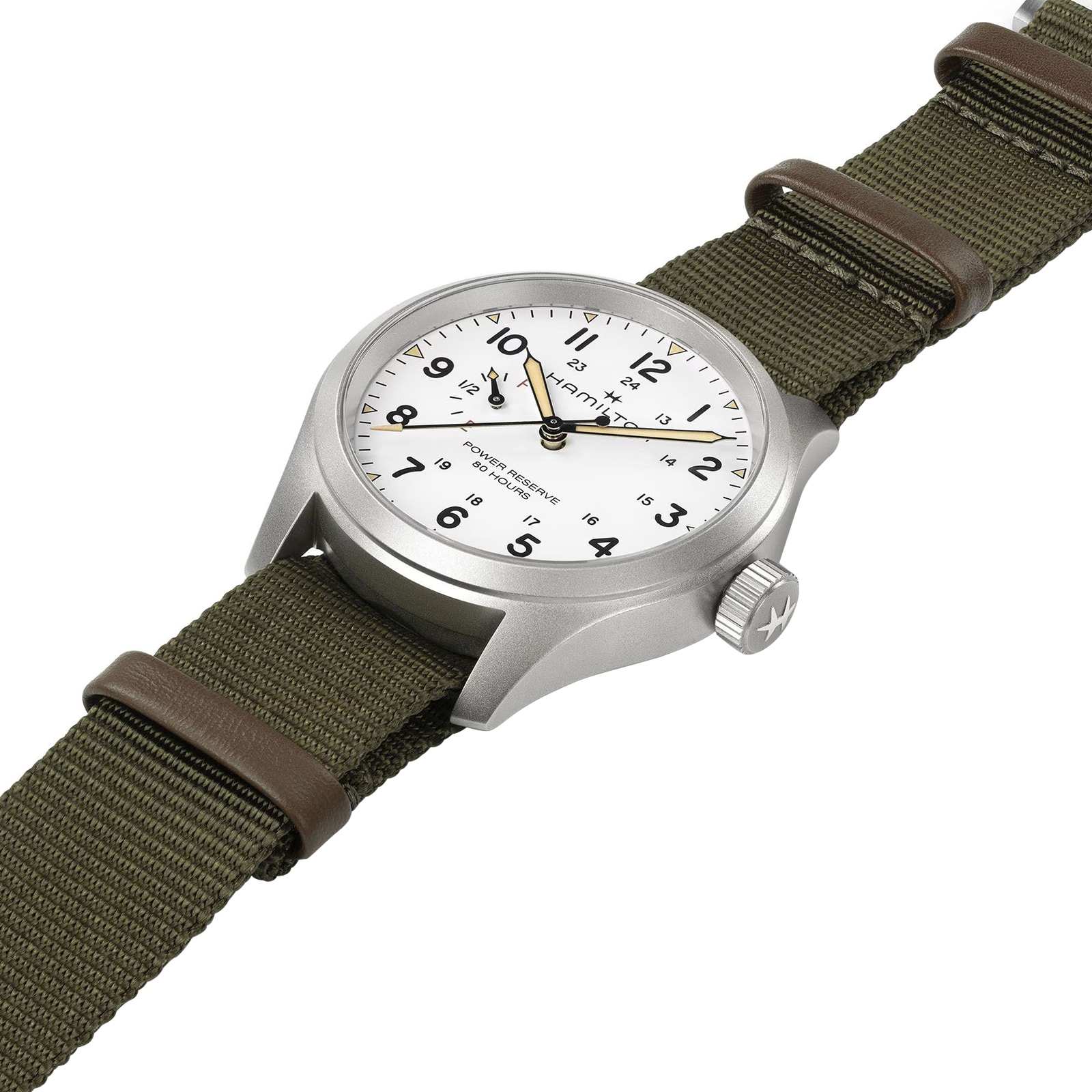 Hamilton Khaki Field Mechanical 40mm Mens Watch White Hamilton Khaki Field Mechanical 40mm Mens Watch White