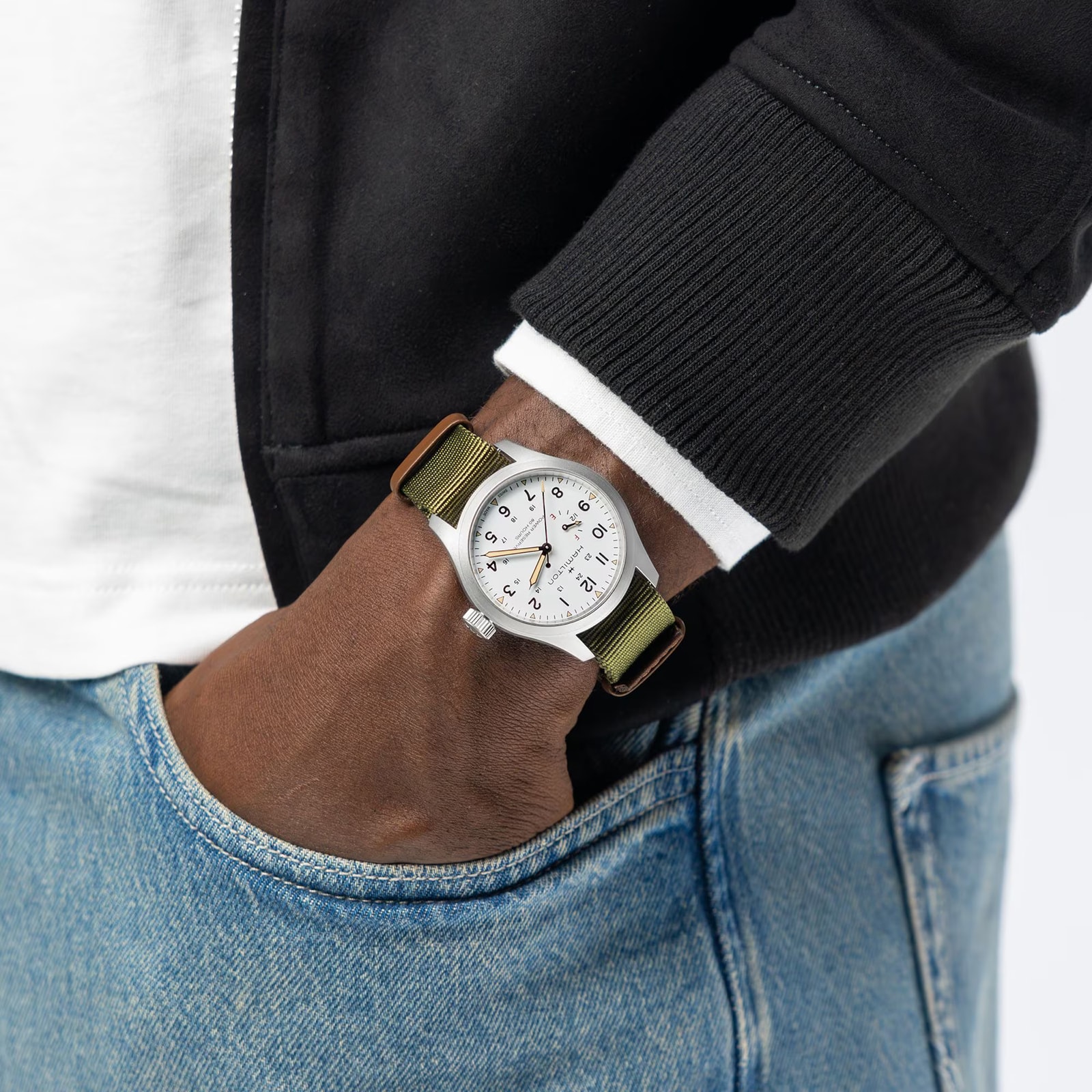 Hamilton Khaki Field Mechanical 40mm Mens Watch White Hamilton Khaki Field Mechanical 40mm Mens Watch White