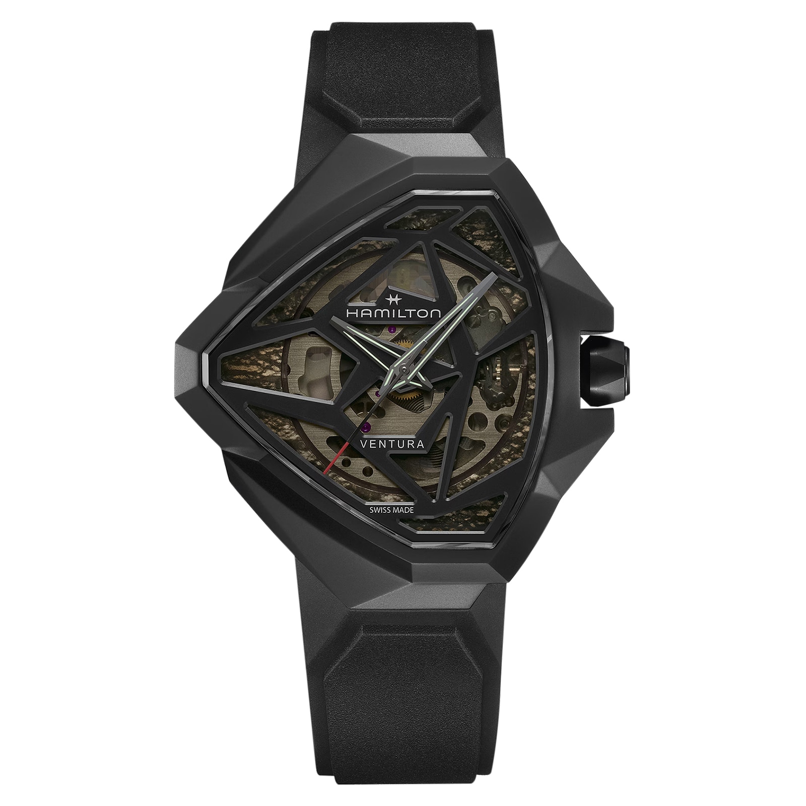 Hamilton Ventura Edge Skeleton 51mm x 47mm Mens Watch Black