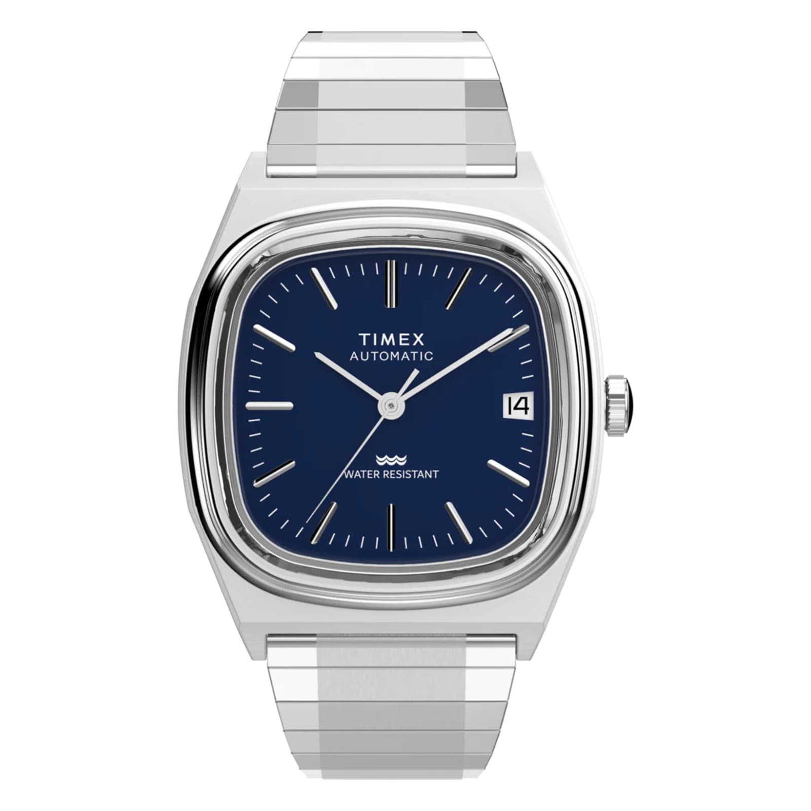 Timex E Line Automatic 1983 34mm Mens Watch Blue