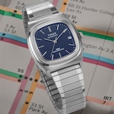Timex E Line Automatic 1983 34mm Mens Watch Blue