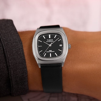 Timex E Line Automatic 1983 34mm Mens Watch Black Timex E Line Automatic 1983 34mm Mens Watch Black