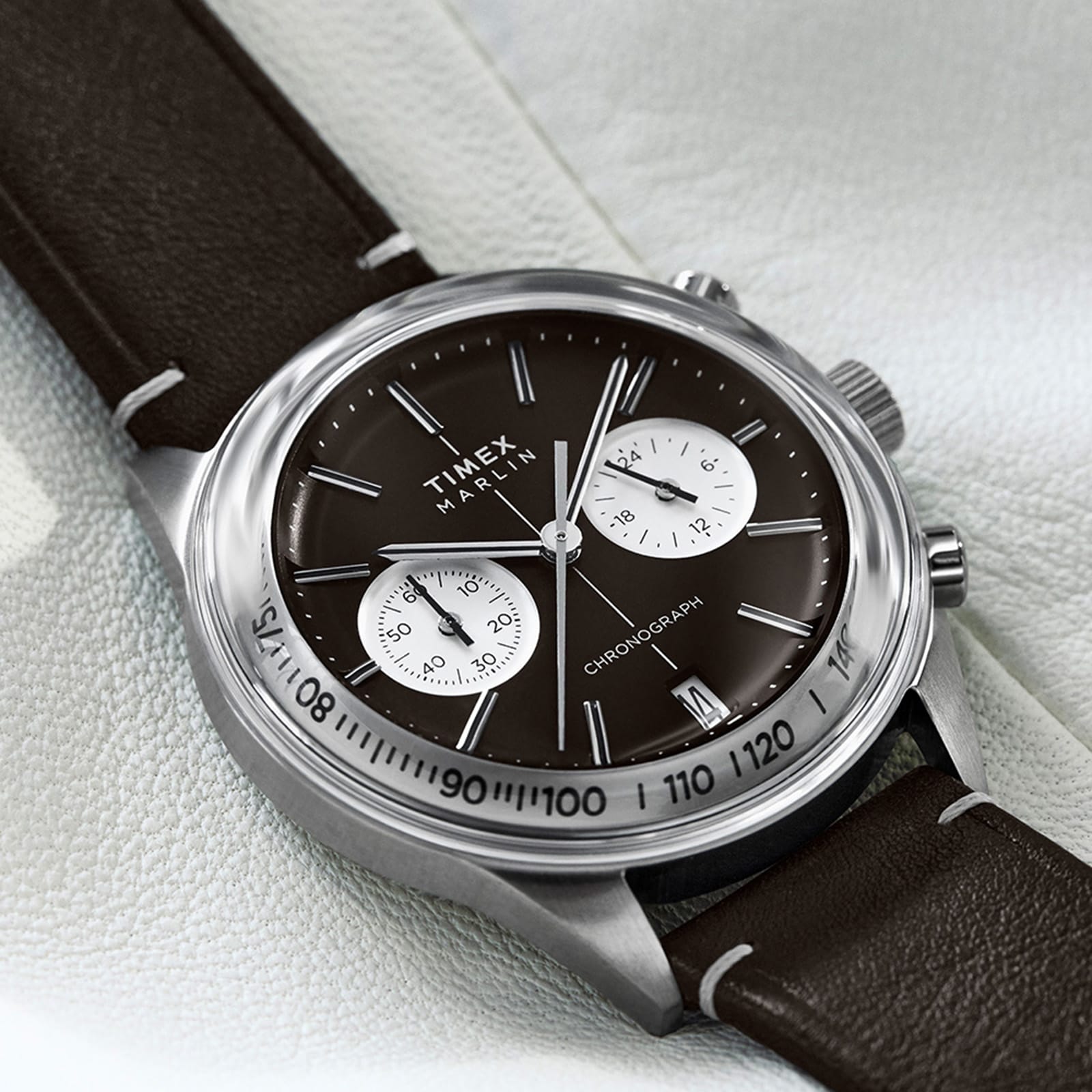 Timex Marlin Jet Quartz Chronograph 40mm Mens Watch Brown Timex Marlin Jet Quartz Chronograph 40mm Mens Watch Brown