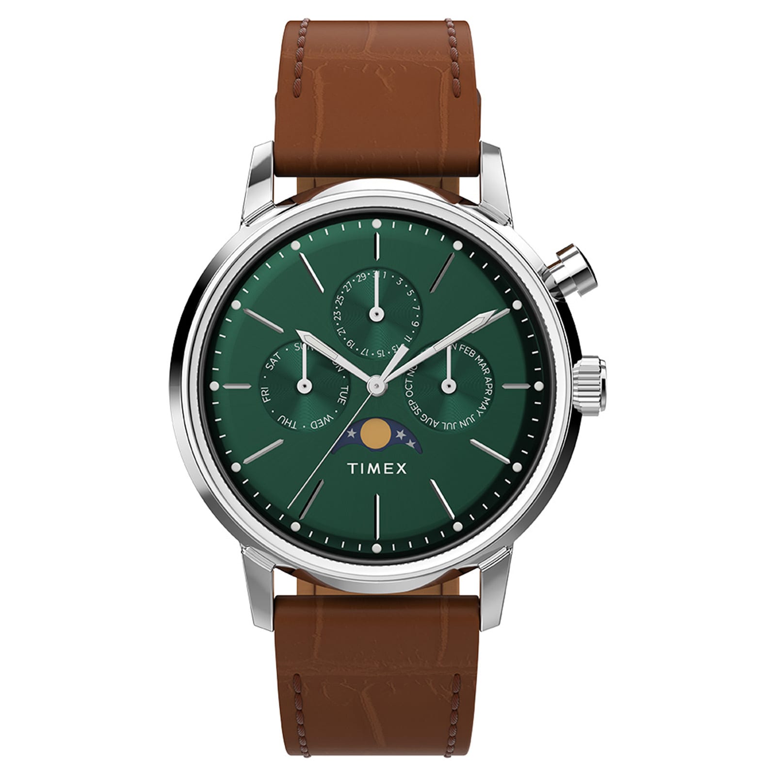 Timex Marlin Moon Phase 40mm Mens Watch Green Timex Marlin Moon Phase 40mm Mens Watch Green