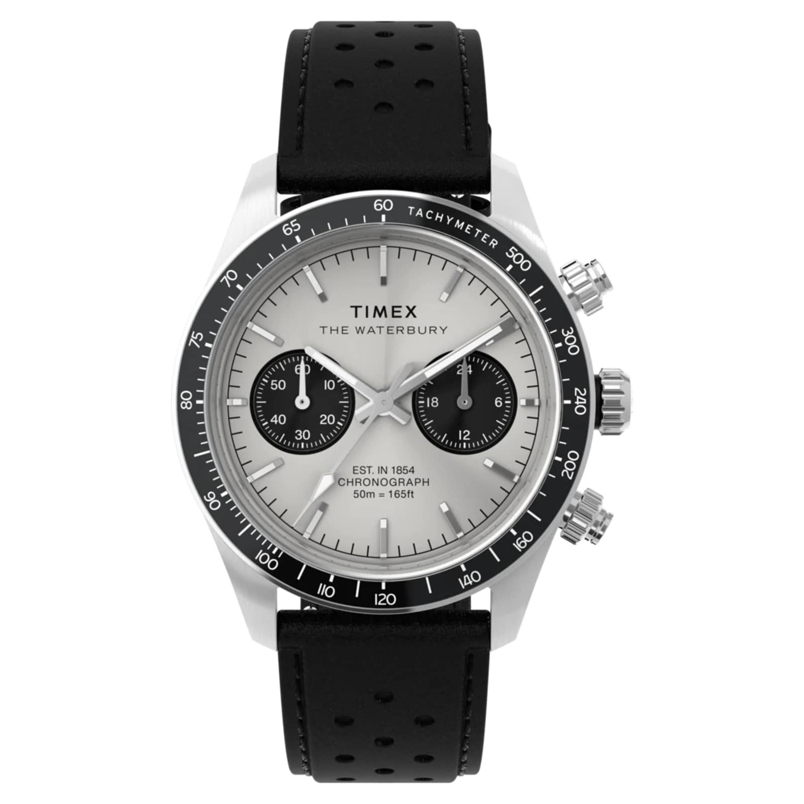 Timex Waterbury Heritage Chronograph 39mm Mens Watch Silver