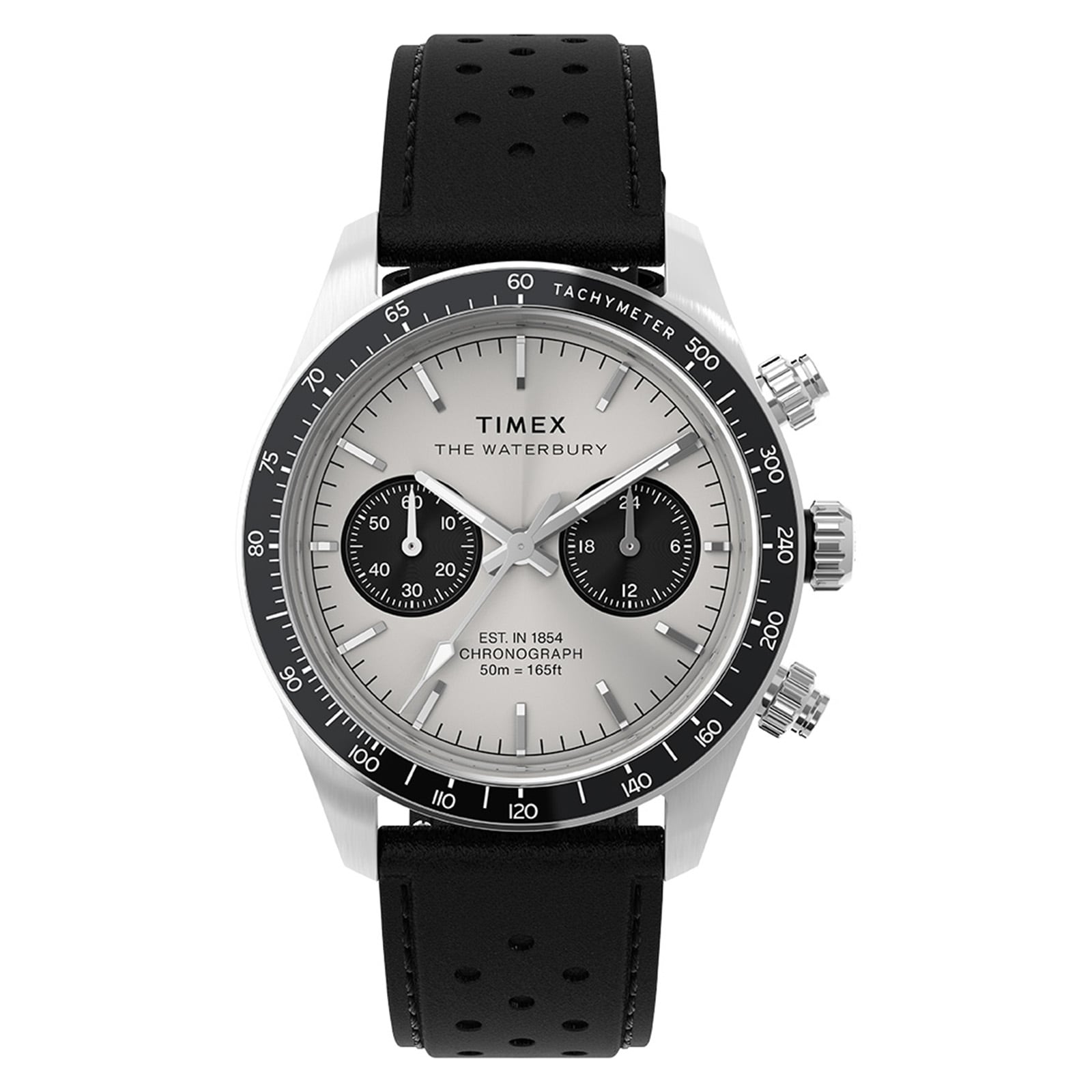 Timex Waterbury Heritage Chronograph 39mm Mens Watch Silver